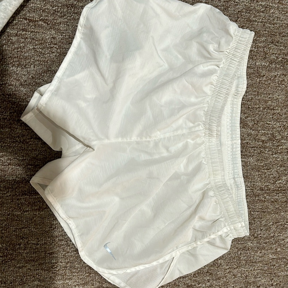 White nike running shorts (dri-fit)